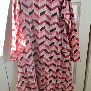 EUC KQ Chevron Patterned Long Sleeve Dress